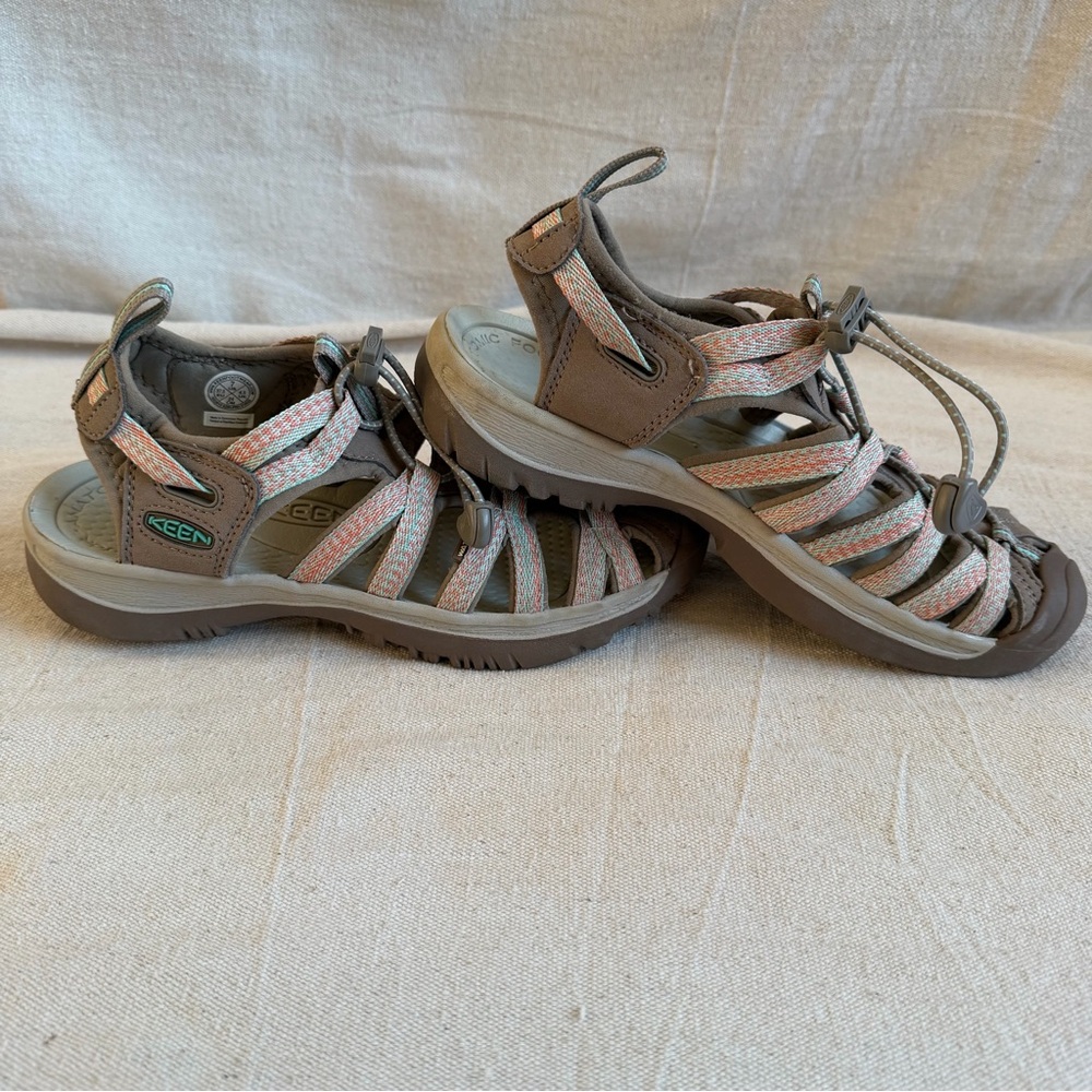 Keen Whisper Waterproof Sport Sandals Brown Pink Teal Hiking Water Shoes Size 7 - Picture 4 of 11